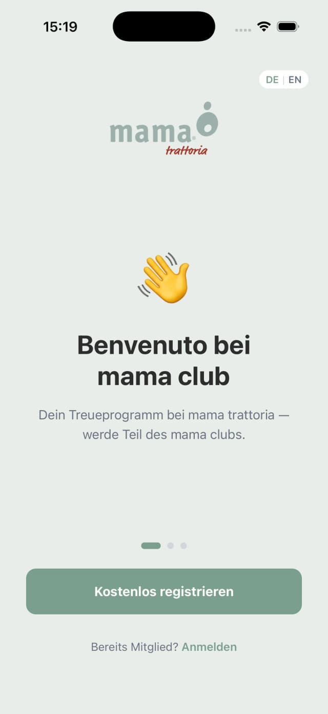 Loyalty Club App — Home-Screen mit eigenem Branding